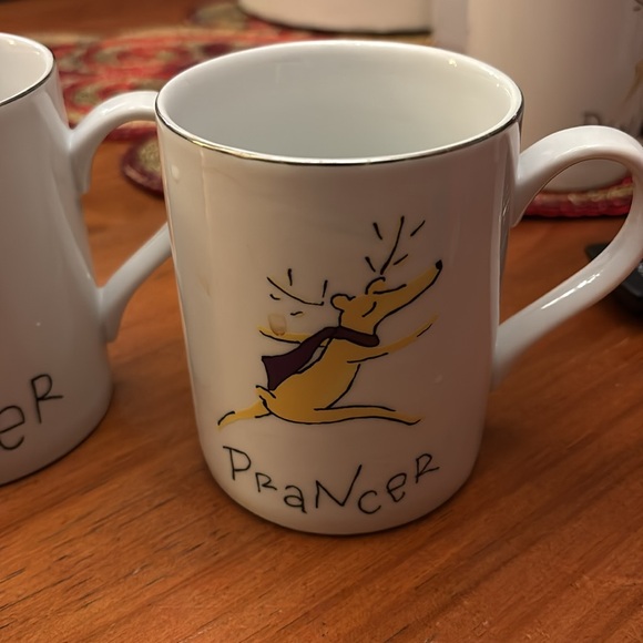 Pottery Barn Reindeer mugs. Dancer- Dasher and Prancer. - Picture 4 of 6